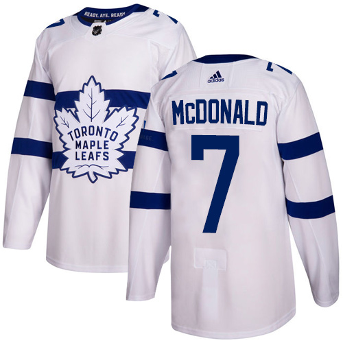 Herren Toronto Maple Leafs Eishockey Trikot Lanny McDonald #7 Authentic Weiß 2018 Stadium Series